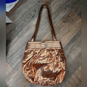 Gold Sequined Satchel